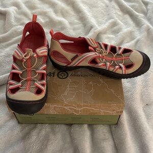 J-41 Red and Tan Athletic Sandals